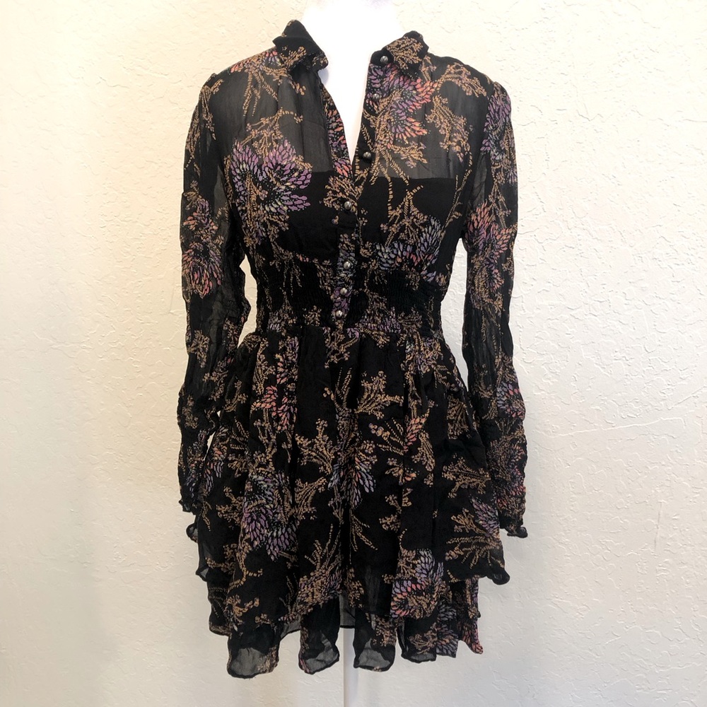 Free People Floral Print Mini Dress